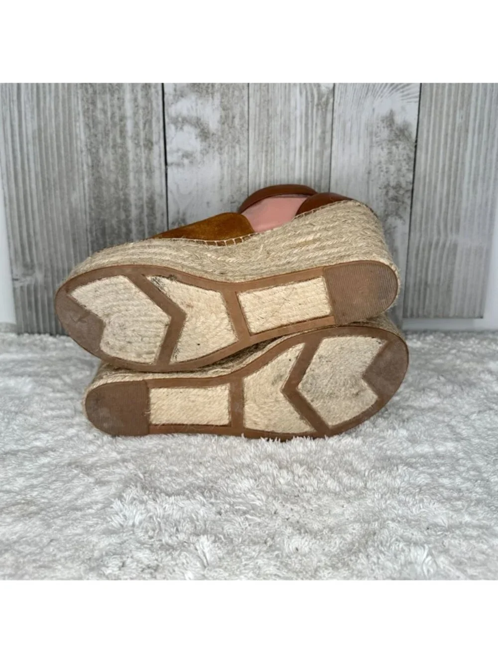 Marc Fisher Suede Platform Espadrille Sandals Size 7.5 M